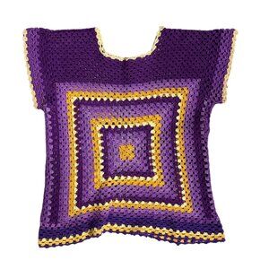 Crochet Short Sleeve Top Size XS